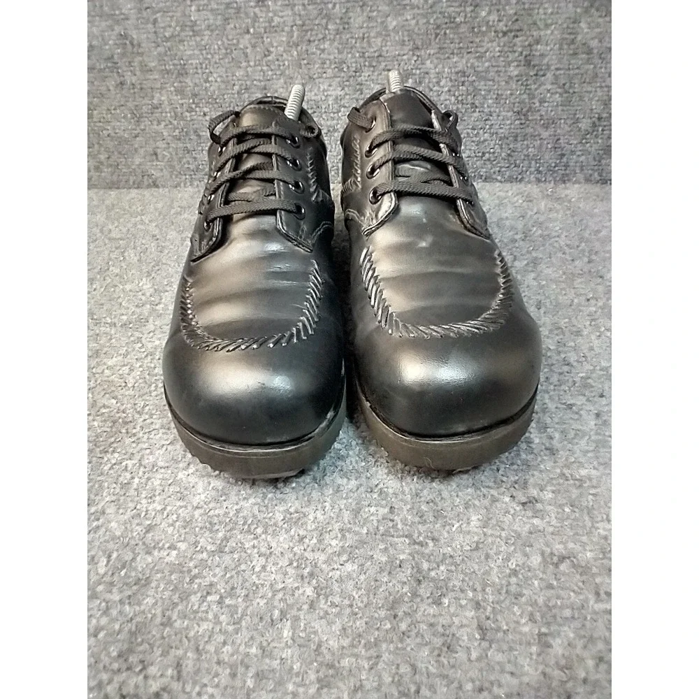 Drew Womens 10 AA Narrow Orthopedic Black Leather Whipstitch Oxford Shoes Vibram